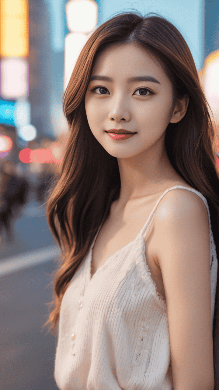 面带微笑的清纯女孩穿上针织衫上衣高雅气质尽显高清写真图片